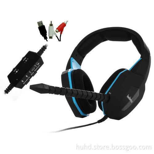 LED logo lighting wired gaming headset for Xbox 360 Xbox one PC PS4 PS3 gaming headphone with removable mic